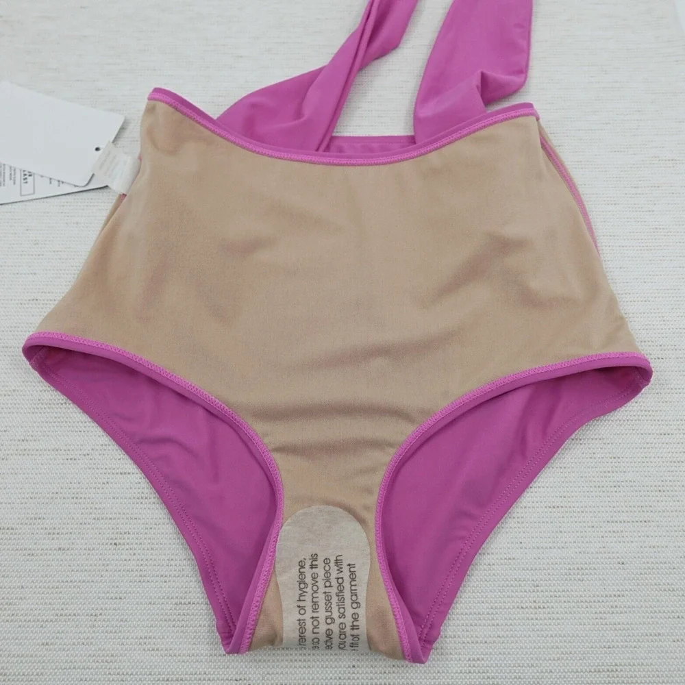 KORTNI JEANE Bikini Bottom XS‎ Purple Tie-Up Front Retro Flattering